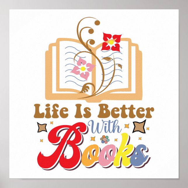 Vintage Style Reading & Library Graphic Poster (Vorne)