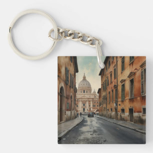 Vintage Style Rom Italienische Reise Wasserfarbe Schlüsselanhänger