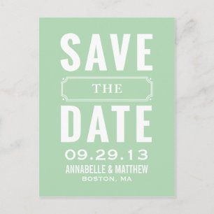 Vintage-Style Save-The-Date-Postkarte Ankündigungspostkarte
