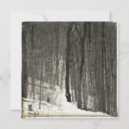 Vintage Style Snowy Forest  Mitteilungskarte