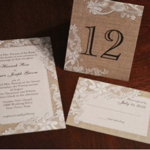 Vintage Style Spitze Design Tischnummer