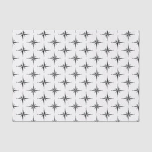 Vintage stylisierte Black Compass-Rose Zeichnend Seidenpapier