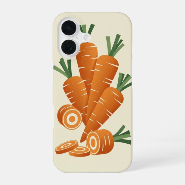 Vintage Stylized Carrots iPhone 16 Hülle (Rückseite)
