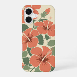 Vintage Stylized Hibiscus iPhone 16 Hülle