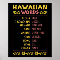 Vintage südhawaiianische Wörter