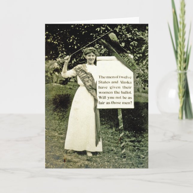Vintage Suffragette-Gruß-Karte Karte (Vorderseite)
