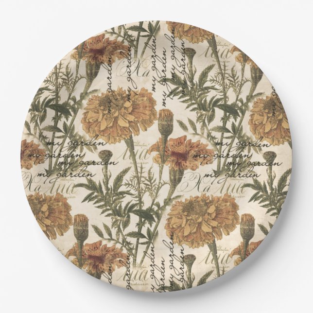 Vintage Summen Papier Teller 9" (Vorderseite)