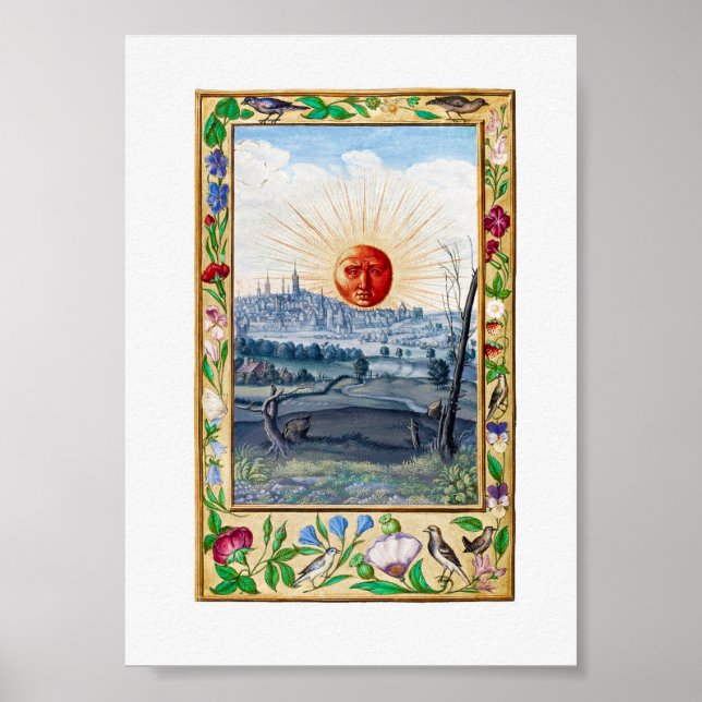 Vintage Sun-Illustration Poster (Vorne)