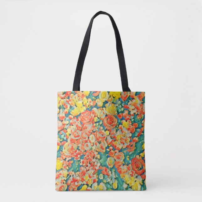 Vintage Sun Rose Blumengarten Tasche (Vorderseite)