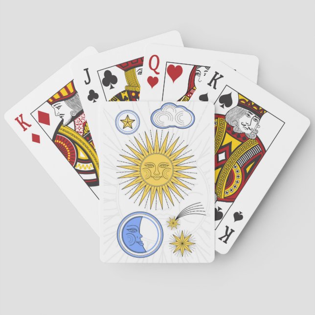 Vintage Sun- und Moon-Spielkarten Spielkarten (Rückseite)