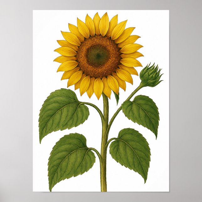 Vintage Sunflower Poster (Vorne)
