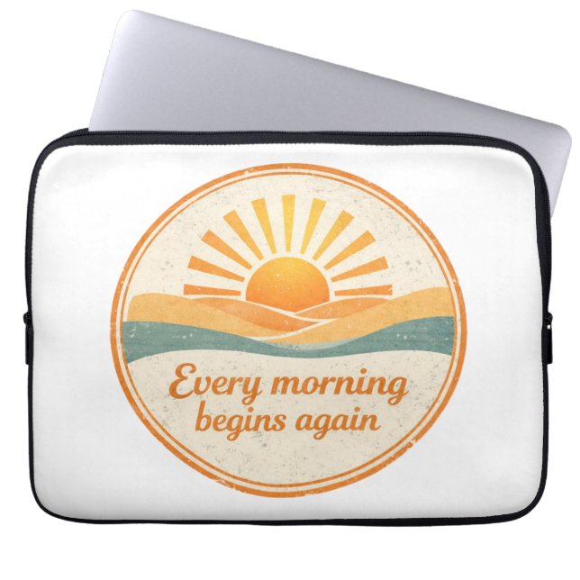 Vintage Sunrise Motivation Art Laptopschutzhülle (Vorderseite)