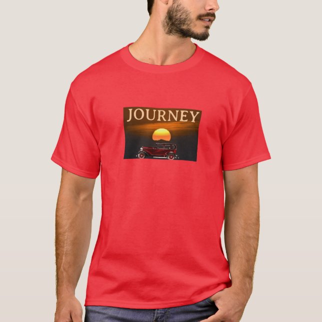 Vintage Sunset Journey T-Shirt | Classic Car Graph (Vorderseite)