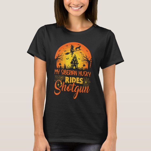 Vintage Sunset My Siberian Husky Dog T-Shirt (Vorderseite)