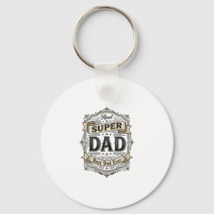 Vintage Super Dad Abzeichen Shirt Design_1 Schlüsselanhänger