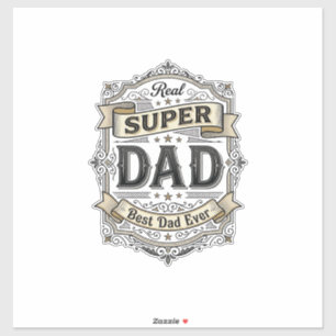 Vintage Super Dad Abzeichen T-Shirt Design_1 Aufkleber