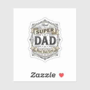 Vintage Super Dad Abzeichen T-Shirt Design_1 Aufkleber