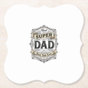 Vintage Super Dad Abzeichen T-Shirt Design_1 Untersetzer