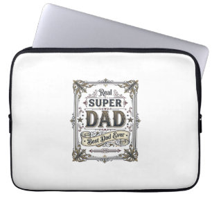 Vintage Super Dad Best Dad Ever T-Shirt Design_1 Laptopschutzhülle