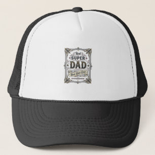 Vintage Super Dad Best Dad Ever T-Shirt Design_1 Truckerkappe