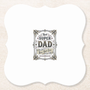 Vintage Super Dad Best Dad Ever T-Shirt Design_1 Untersetzer
