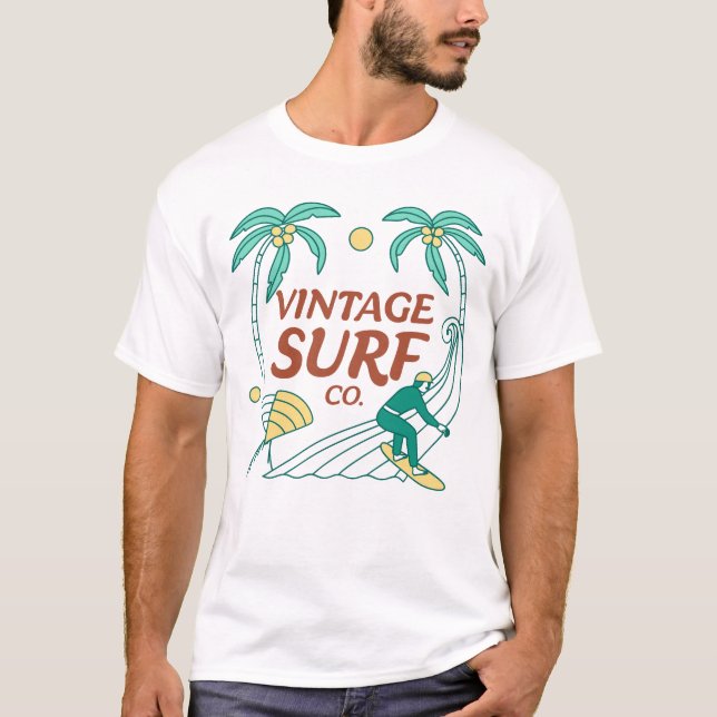 Vintage Surf Co. Retro T-Shirt Design (Vorderseite)