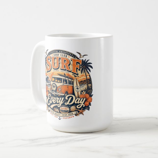 Vintage-Surf-Every-Day-Kaffeetasse Kaffeetasse (Vorderseite Links)
