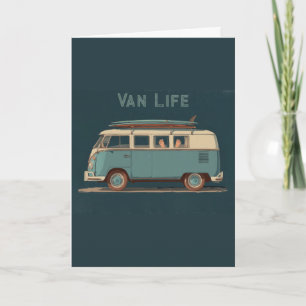 Vintage Surf Van – Retro Camper Design Karte