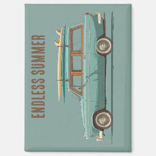 Vintage Surf Wagon – Retro Strandauto Magnet