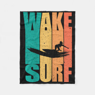 Vintage-Surfboard-Wake-Surfen-Surfer Fleecedecke