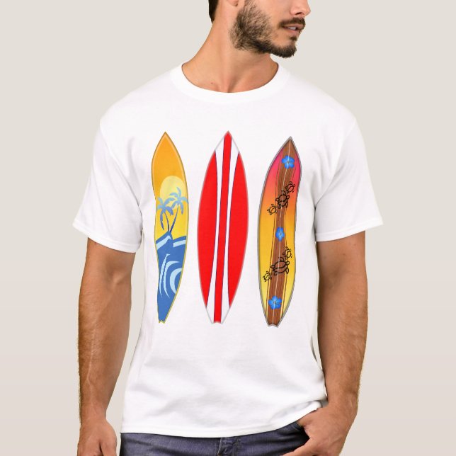 Vintage Surfbretter T-Shirt (Vorderseite)