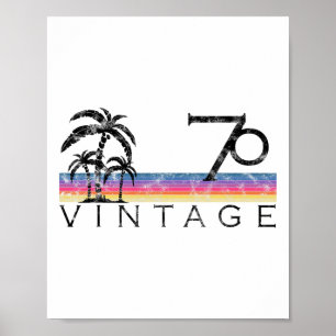 Vintage-Surfen 1970 Pazifik-Sonnenuntergang Geburt Poster