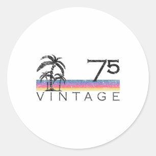 Vintage-Surfen 1975 Pazifik-Sonnenuntergang 50. Ge Runder Aufkleber