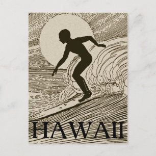 Vintage-Surfen Postkarte