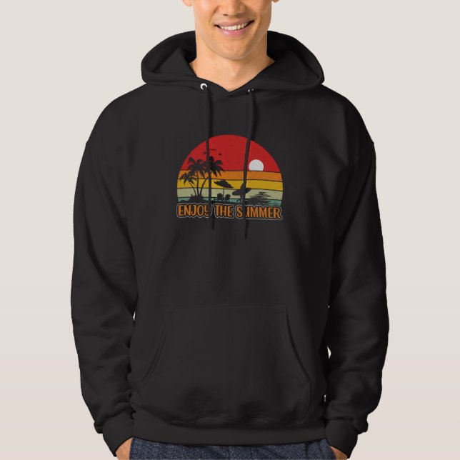 Vintage Surfer Retro Surfing Beach Summer Vacation Hoodie (Vorderseite)