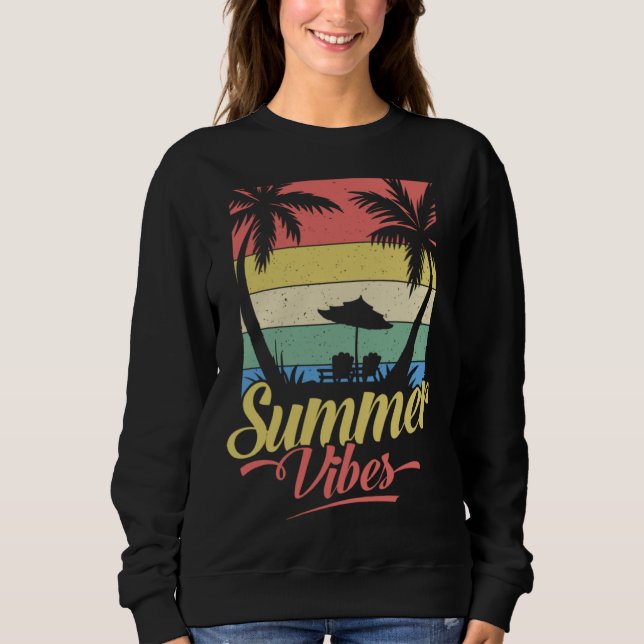 Vintage Surfer Retro Surfing Beach Summer Vacation Sweatshirt (Vorderseite)