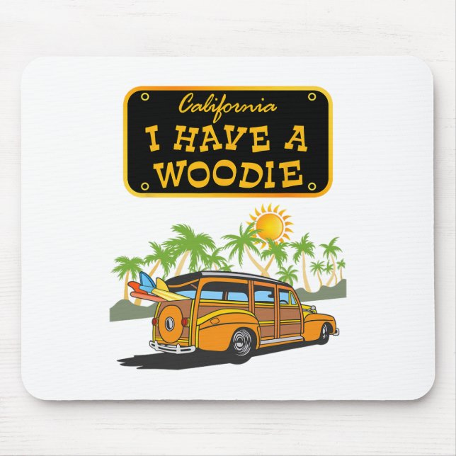 Vintage Surfing Pacific Ocean Surfboard Station Wa Mousepad (Vorne)