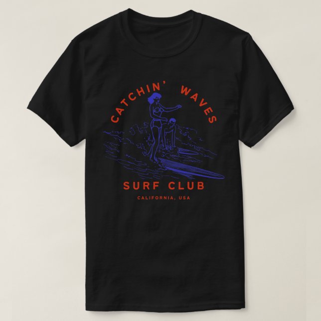Vintage Surfing Surfer T-Shirt (Design vorne)
