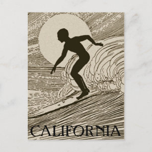 Vintage-Surfpostkarte Postkarte