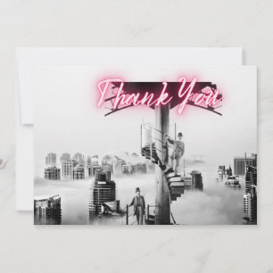 Vintage Surreal City Szene Danke Karte