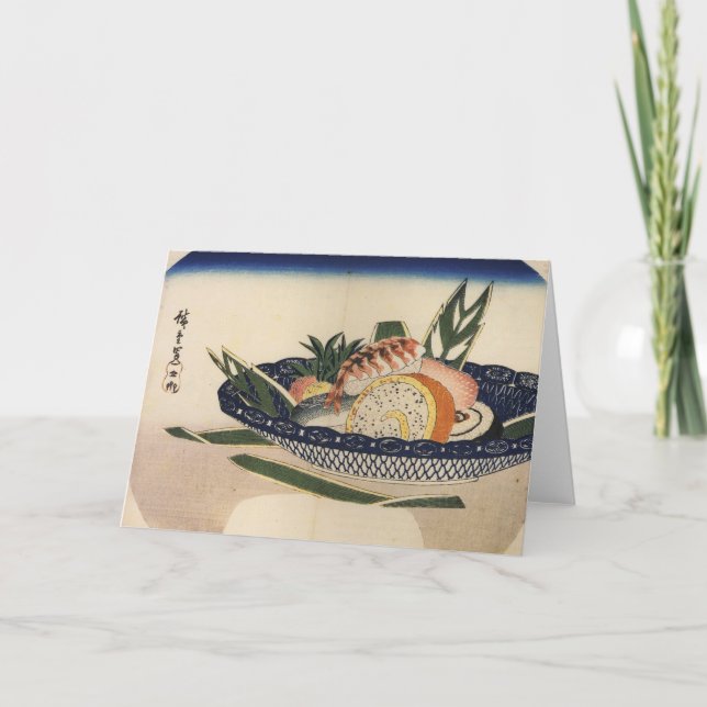 Vintage Sushi-Gruß-Karte Karte (Vorderseite)
