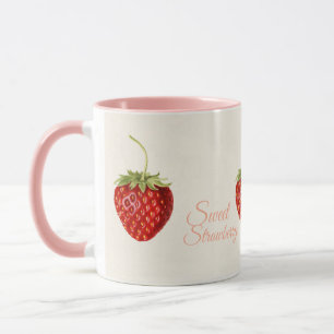 Vintage Süße Erdbeere Personalisiert Tasse