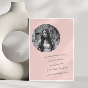 Vintage süße rosa Koketten-Foto-Abschlussfeier Einladung