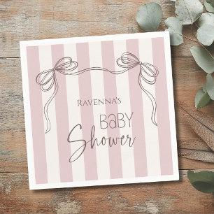 Vintage Süße Röte Schleife Kokette Babyparty Serviette