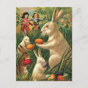 Vintage Süße Tier Ostern Feiertagspostkarte