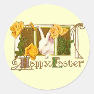Vintage Süße Tier Ostern Runder Aufkleber