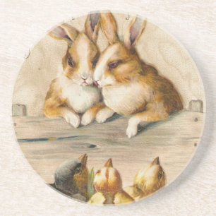 Vintage Süße Tiere Ostern Getränkeuntersetzer