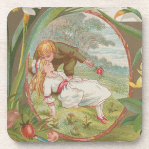 Vintage süße unschuldige Valentinstag, Kate Greenw Getränkeuntersetzer