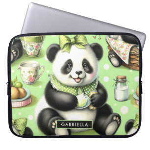 Vintage süßer Baby-Panda Laptopschutzhülle