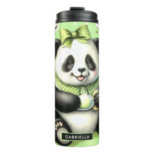 Vintage süßer Baby-Panda Thermosbecher